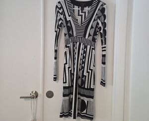 Custo Barcelona Monochrome Long Sleeve Dress